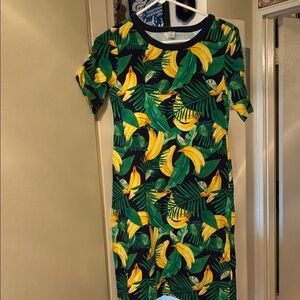 Old Navy Banana & Leaf Short-Sleeve Mini Dress - Black, Yellow & Green